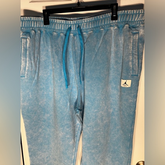 $97.50 Women’s 2X Jordan Flight Washed Fleece Pants Dark Powder Blue Loose Fit - Picture 4 of 14